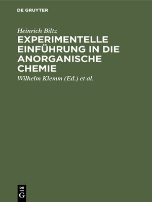 cover image of Experimentelle Einführung in die anorganische Chemie